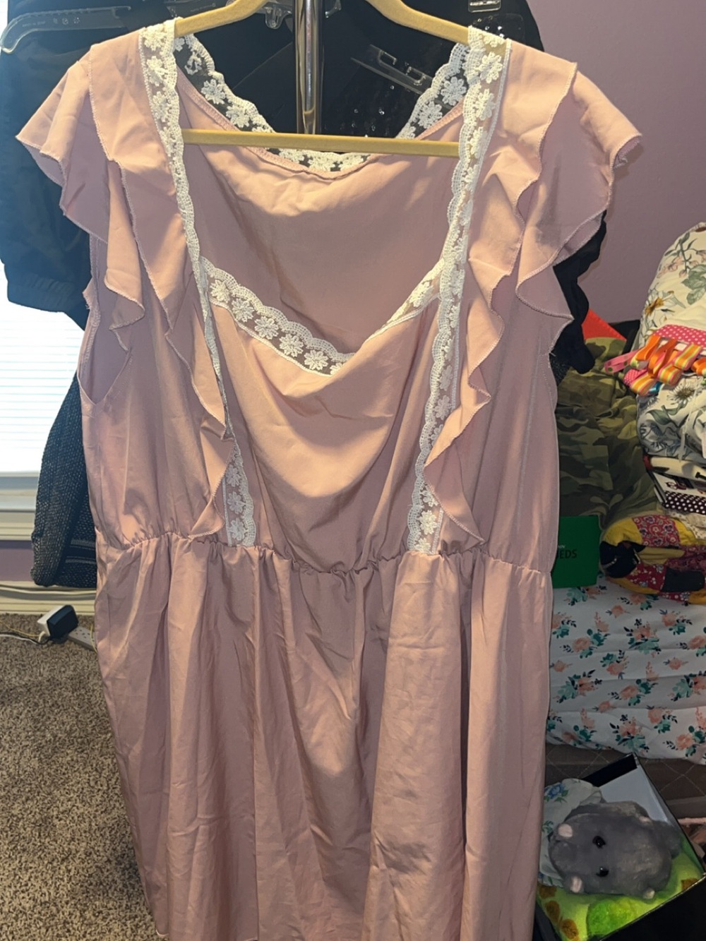 Blush Pink Ruffle Lace Sundress - 5X
